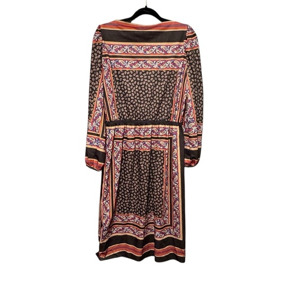 VINTAGE MELISSA LANE Paisley Vintage 70s Style Puff Shoulder Boatneck Dress - Picture 6 of 8